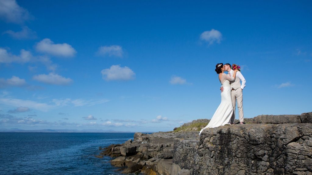 Couple getting married Cliffs Aran islands Co. Galway photo by Dee Organ